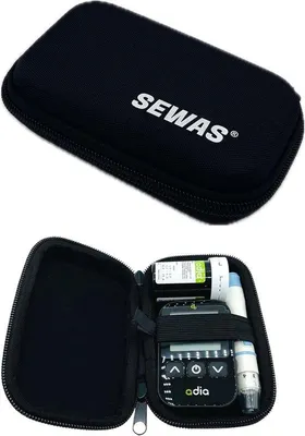 Image de Étui de protection pour lecteur de glycémie résistant aux intempéries et aux chocs – Pochette de ceinture pratique pour les personnes diabétiques, offrant un haut niveau de protection.