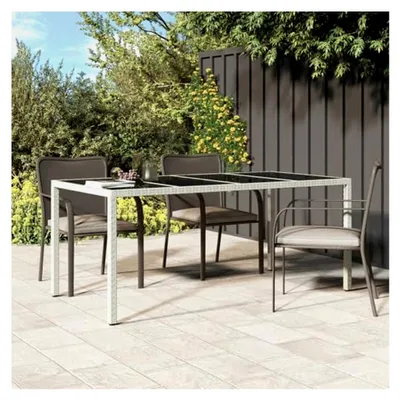 Produktbild von Garten Esstisch Weiß 190x90x75cm Polyrattan