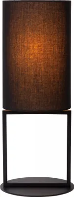 Zdjęcie produktu dla Lampa stołowa czarna z abażurem 50 cm E27 Herman Lucide