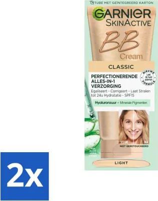 Imagen del producto de Garnier SkinActive BB Cream Classic Light, crema facial 5 en 1, 50 ml - Paquete ahorro - 2 unidades