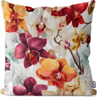 Produktbild von VOID Malerei Orchideen Blüten Blumen Natur Kissenbezug Kissenhülle dekoration wasserfest Outdoor Garten Kissen bezug deko