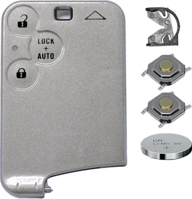 Produktbild von Repair Reparatur Satz Gehäuse Key Card Smartcard Fernbedienung Autoschlüssel Gehäuse 2X Mikrotaster 1x CR1620 Batterie kompatibel mit Renault