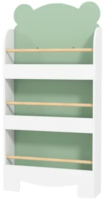 Productafbeelding van AIYAPLAY Boekenrek voor kinderen, 3-laags kinderrek met berenmotief, groen