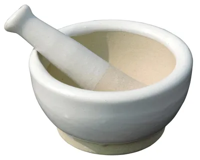 Keramischer Mörser & Stößel, 2-teilig, poliert, 0,23 kg