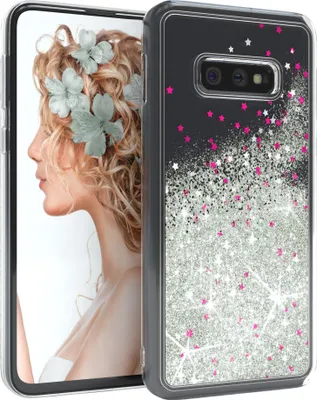 Produktbild von EAZY CASE - Glitzer Hülle kompatibel mit Samsung Galaxy S10e Glitzer Schutzhülle, Soft Case, Backcover Transparent mit Motiv