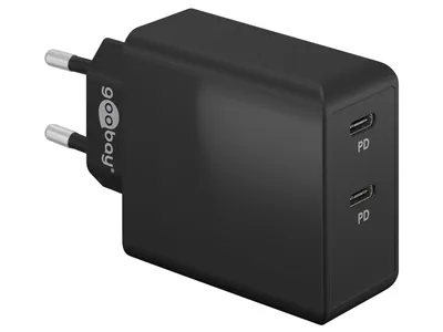 Zdjęcie produktu dla Ładowarka USB GOOBAY 61757, 2-drożna, 5-20 V, 3 A, 36 W, USB-C PD, czarna
