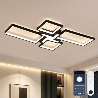 LED-Deckenleuchte, dimmbar, 82 cm, 60W, 3000K-6500K, schwarz