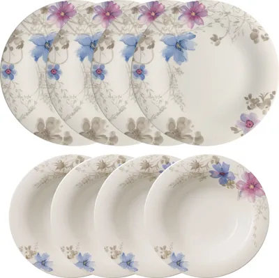 Obrázok produktu pre Villeroy & Boch Mariefleur Gris Basic 12-dielny jedálenský servis, prémiový porcelán, farba:pestrofarebná