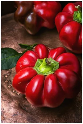 Produktbild von Wallario Wandbild aus Acryl, 90 x 60 cm, freischwebende Optik - Rote Paprika in der Küche