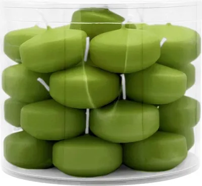 Produktbild von Schwimmkerzen klein, Olive, 50/30 mm, WENZEL, Brenndauer ca. 4h, Box mit 28 Stück