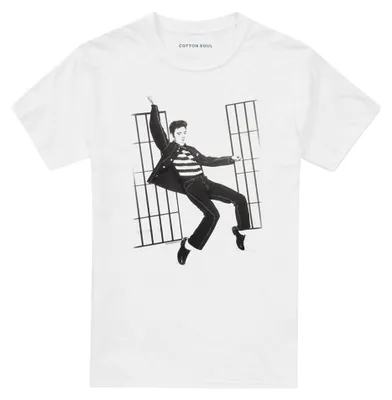Image de Elvis Presley - T-shirt « Jailhouse Rock » pour homme/femme, unie TV33425 (XXL) (blanc)