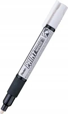 Imagen del producto de Rotulador de aceite Pentel, punta redonda, color blanco, para restauración de letras, modelo MMP20-W