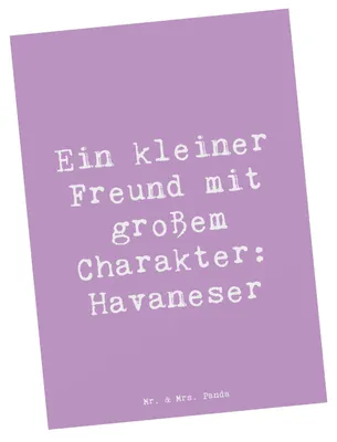 Produktbild von Mr. & Mrs. Panda Postkarte Spruch Havaneser Freund - Lavendeltraum - Geschenk, Ansichtskarten, Erziehung, Hunderassen Pflege, Familie, Fotokarte, Postkarten, Hunderasse