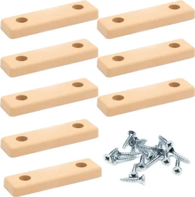 Produktbild von 8x sossai Möbelgleiter in Beige inkl. Schrauben 50x14x5mm Bodenabstandshalter Möbelpads Möbelfüße zum Anschrauben