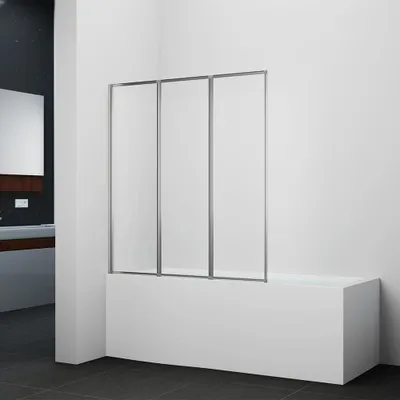 Obrázek produktu pro 3dílná skládací vanové zástěna - sprchová zástěna k vaně - 120 x 130 cm