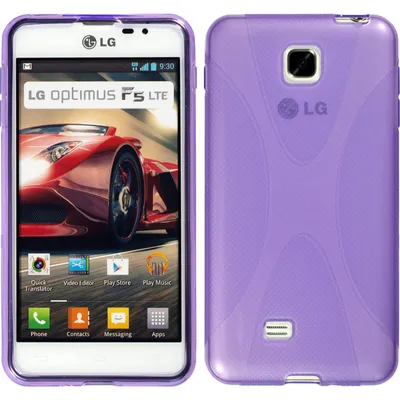 Produktbild von PhoneNatic Case kompatibel mit LG Optimus F5 - lila Silikon Hülle X-Style + 2 Schutzfolien