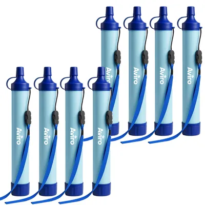 Produktbild von Aviro Wasserfilter – 8er-Set – Überlebens- und Wasseraufbereitungsgeräte – Wasserfiltersystem – Für