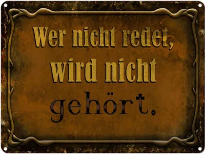 Produktbild von vianmo Blechschild 30x40 cm wer nicht redet gehört Spruch Zitat