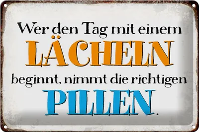 Produktbild von Blechschild Spruch 30x20cm wer den Tag mit einem Lächeln