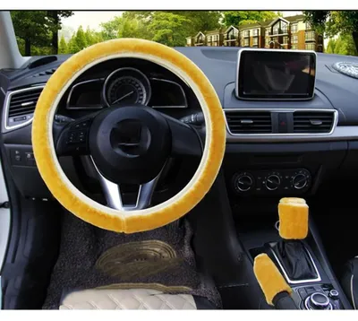 Imagen del producto de Funda de Volante de Piel Sintética - 1 Pieza - Cubierta de Palanca de Cambios y Freno de Mano - Adecuada para Volantes de 37-38 cm - Negro/Rojo/Rosa/Beige - Funda de Volante