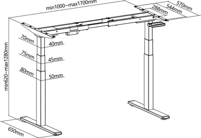 Produktbild von LogiLink Schreibtischgestell elektrisch höhenverstellbar 11117834