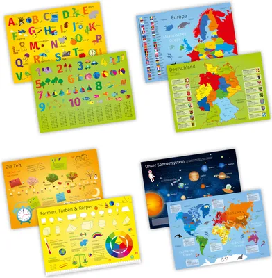 Produktbild von 4er Set Kinder Tischset mit Lerneffekt