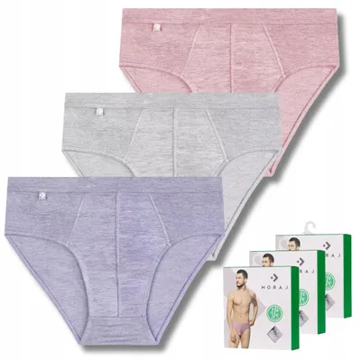 Zdjęcie produktu dla Bielizna męska - slipy, rozmiar 3XL - 3 sztuki, bawełniane - slipy bambusowe - dla mężczyzn