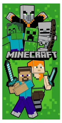 Produktbild von Minecraft Strandtuch Grün – 70 x 140 cm
