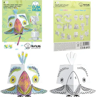 Zdjęcie produktu dla "Papuga" kolorowanka-składanka 3D dla dzieci