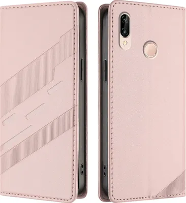 Produktbild von Hülle für Huawei P20 Lite, Kunstleder Brieftaschen Handyhülle mit Kartenfach und Standfunktion Pink