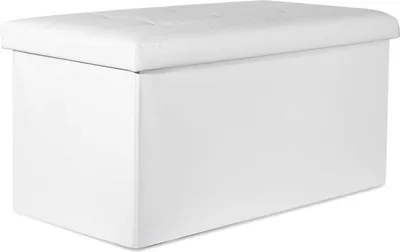 Produktbild von XXL skladací puf s gombíkmi - 80x40x40cm biela