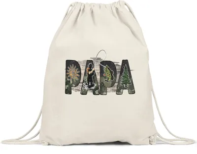 Produktbild von Papa Angler Turnbeutel Gymsack Vatertag Angel-Fan Geschenkidee für angelnden Vater