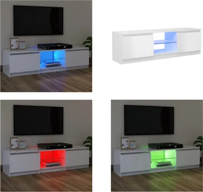 Produktbild von vidaXL TV Schrank mit LED Leuchten Hochglanz Weiß 120x30x35,5 cm - TV-Schrank - TV-Schränke - TV-Schrank Mit LED - TV-Möbel