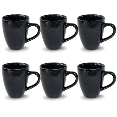 Produktbild von com-four® 6x Kaffeebecher aus Keramik - farbige Kaffeetasse 350 ml