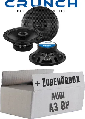 Produktbild von Lautsprecher Boxen Crunch GTS62 - 16,5cm 2-Wege Koax GTS 62 Auto Einbauzubehör - Einbauset passend für Audi A3 8P - justSOUND