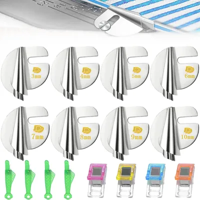 Rollsaumfüße für Nähmaschine, 8 Stück, 3-10 mm, Edelstahl