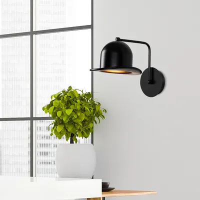 Produktbild von Opviq, Moderne Wandleuchte aus Metall, Schwarz, 19 x 25 cm, Höhe 28 cm | E27 Fassung, max. 40 W, IP20 | Stilvolles Design für jeden Raum, elegant und funktional.
