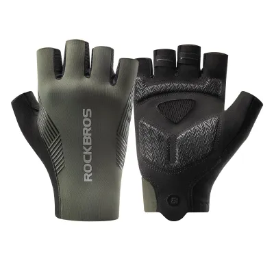 Produktbild von ROCKBROS Handschuhe Fahrrad Atmungsaktiv Fahrradhandschuhe Fingerlos Stoßdämpfung für Fahrrad Herren Damen Schwarz-grün L