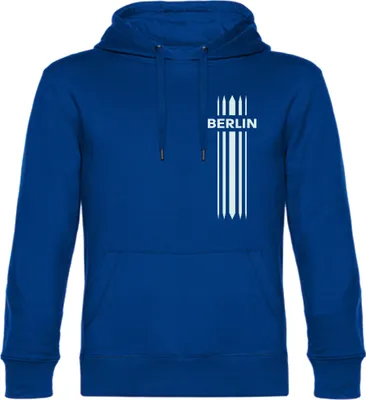 Produktbild von multifanshop Kapuzen Sweatshirt - Berlin blau - Streifen, blau, Größe XXL