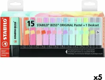 Produktbild von Fluoreszenzmarker-Set Stabilo Boss Bunt (5 Stück)