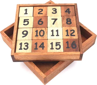 Produktbild von rutschende 15 und 34 - Klassiker aus Kindheitstagen, zwei Knobelspiele in einem aus Holz