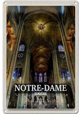 Produktbild von Blechschild Reise 20x30cm Notre Dame Paris Kathedrale