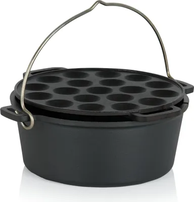 Produktbild von BBQ-Toro 19-teiliges Dutch Oven Set in Holzkiste | Mit Dutch Oven Feuertopf und mehr | Preseasoned