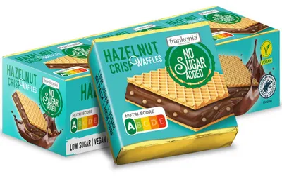Produktbild von Frankonia Chocolat No Sugar Added Hazelnut Crisp Waffles Vegan 9er