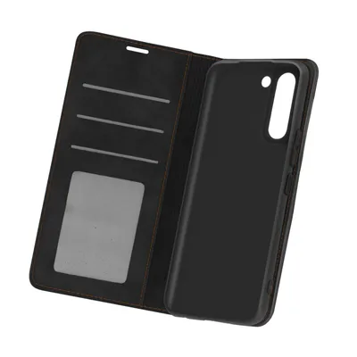 Image de Avizar, étui portefeuille avec fonction support pour Samsung Galaxy S21, noir