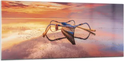 Produktbild von Bilder auf glas - Einteilig - £ódŸ Westen Die Sonne - 120x50cm - Glasbilder - Wandbilder - Bilder - zum Aufhängen bereit - Wanddekoration aus Glas - Glas Bilder - Wandbild auf Glas - GAB120x50-4433