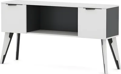 Produktbild von Büroschrank Beistellschrank Nachtschrank mit Schubladen Weiß-Schwarz