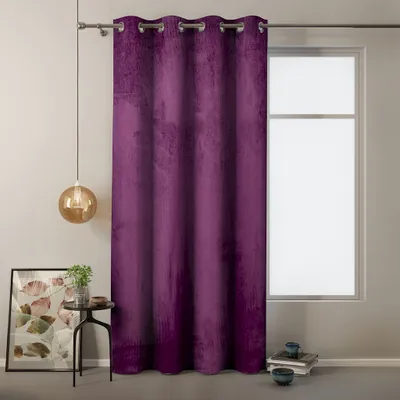 Produktbild von AmeliaHome Verdunkelungsvorhang Velvet Designer Ösenvorhang, Farbe:Plum, Größe:145 x 245 cm