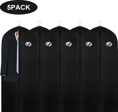 Produktbild von Hengda Kleidersack 5er 150x60cm Schutzhülle Kleiderhülle mit einem Griff schwarz Schuhsack