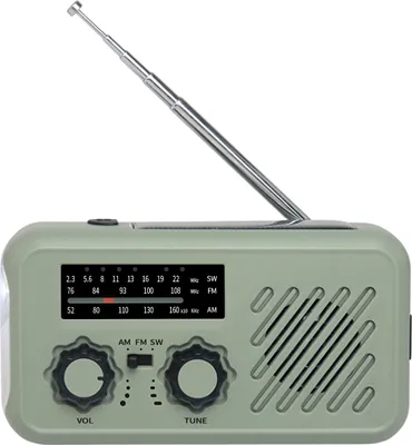 Produktbild von Solar Hand Crank Radio mit USB-Akku, Notfall-Wetterradio, AM/FM, Taschenlampe und Powerbank